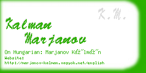 kalman marjanov business card